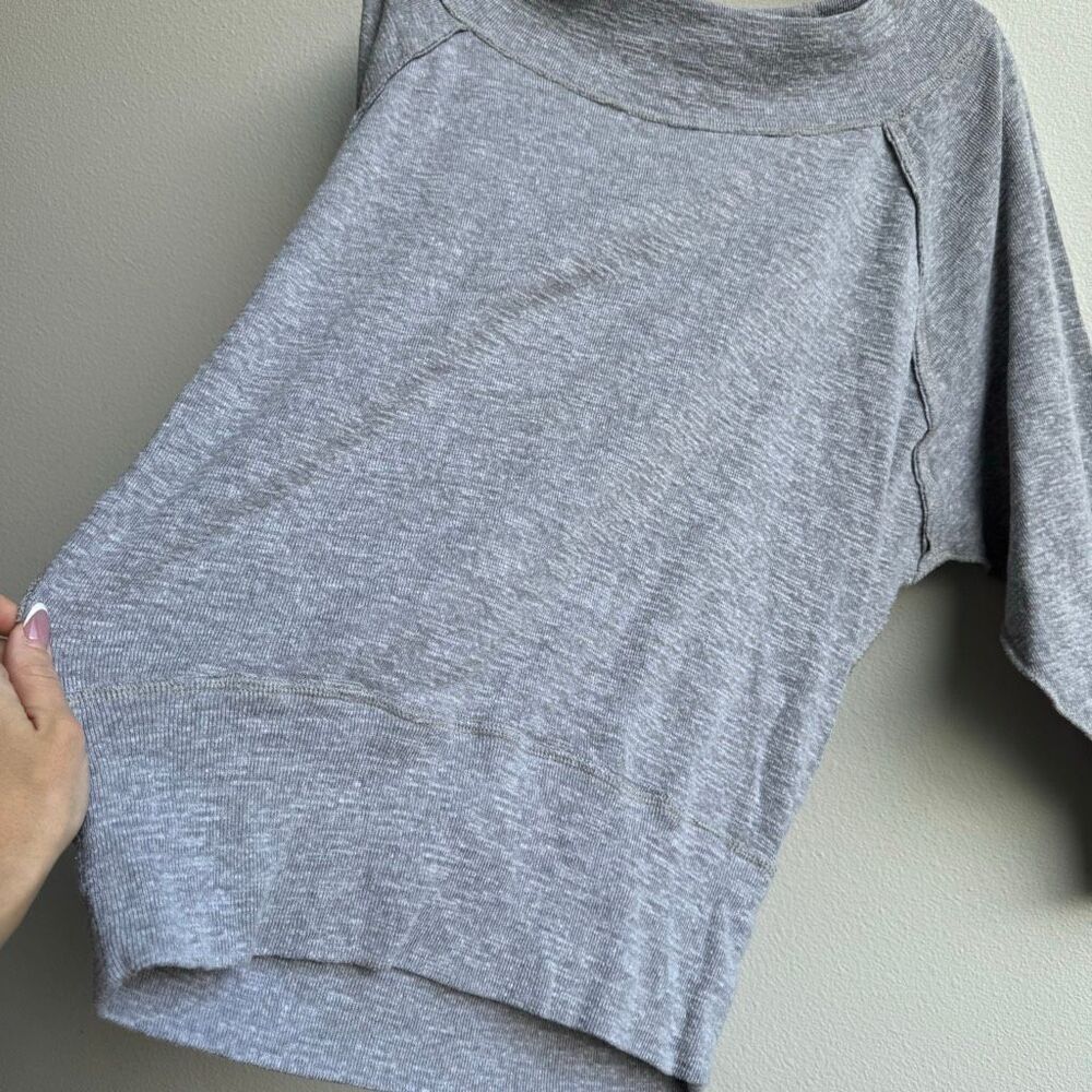 We The Free People Y2K 2000’s Palisades Top SMALL Off Shoulder Boat Neck Grey - Picture 4 of 7